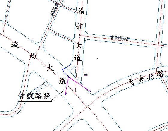 2021年新增自來水管網安裝工程（清新大道與城西交匯路口DN400-DN500供水管道安裝工程)區位圖.jpg